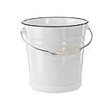 MIKONI Emaille Wassereimer Blumeneimer Eimer Gartendeko 12L emailliert weiß Henkel Krüger (Weiß)