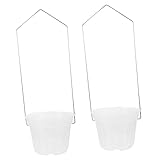 Supvox 2 Sätze Hängende Pflanztöpfe Eisen Transparente Orchideen Übertöpfe mit Stabilem Haken Kleine Blumentöpfe für Balkon Gartenzaun und Wanddekoration