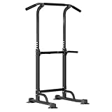 SogesPower Dip-Station & Klimmzugturm, Dip-Ständer, multifunktional, für Zuhause, Krafttraining, Fitness, Workout, höhenverstellbar, SP-PSBB005