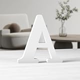 MeteoraPrime Holzbuchstaben, weiß, 15,2 cm, Holzbuchstaben, unlackiert, für Wanddekoration, stehende Buchstaben, dekorativ, große Buchstaben für Wanddekoration für Partyprojekte zu Hause (A)