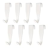 Türhaken 8 Stück Edelstahl Zum Einhängen Einzeln, Garderobenhaken Innenseite, Bunte Haken für Außentür, Küche, Badezimmer, Schranktür Und Zimmertür (Weiß)