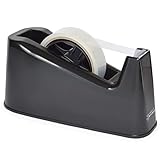 Rapesco 1695 500 Hochleistungs Klebebandabroller und 1 Klebebandrolle, Schwarz
