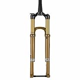 BSFHQS Mountainbike Federgabel 27.5/29 Zoll, 1-1/2' Konisches Rohr Scheibenbremse Luftfederung, 120mm Federweg, Boost-Steckachse 15 * 110mm, Manuelle Verriegelung(Gold,29')