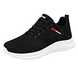 Sneaker Damen Atmungsaktiv Turnschuhe Breite Füße Bequeme Sportschuhe Leichte rutschfest Laufschuhe Walkingschuhe Flache Sohle Fitnessschuhe Freizeit Einfarbig Schnürschuhe