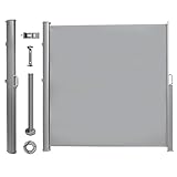 Hausratplus Alu Seitenmarkise Seitenwand Seitenrollo 180x300cm hellgrau