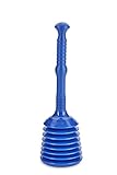 TURBO PRODUKTE Turbo Stampfer Blau - Pömpel rohrfrei - Saugglocke für Toilette, Waschbecken, Dusche UVM. - maximale Saugkraft - 5-faches Ansaugvolumen