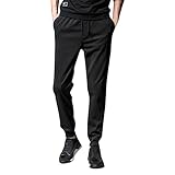 Taschenstring lässige Fashion-Hosen Herren Sporthose solide Fuß Beam Herrenhose Breite Jogginghose Herren (Black, XXXXL)