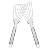 VALICLUD 2 Stück Spatula Teilig Ergonomisch Leicht Robust zum Braten von Steak Fisch Grillen Hohl Design für Schnelles Abtropfen für Küche Restaurant Camping