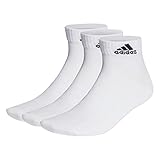 adidas Unisex Thin and Light Ankle Socks 3 Pairs, White / Black, 8.5-10