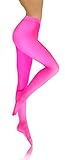 sesto senso Damen Strumpfhose Rosa Neon Bunte 40 DEN Blickdicht Microfaser 4 L Neonrosa