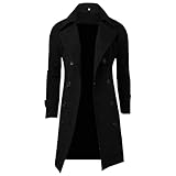 Cabanjacken für Herren Herren Peacoat aus hochwertiger Wollmischung, zweireihig, lang