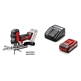 Einhell Professional Akku-Stichsäge TP-JST 18/135 Li BL Power X-Change (18 V, 135 mm Schnitttiefe in Holz, 26 mm Hubhöhe, Brushless, T-Style-Griff, 3x Sägeblatt, inkl. 3,0 Ah Plus Akku und Ladegerät)