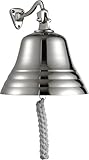 Assorted Collections Bar, Home- und Pub-Zubehör, Handtürklingel – Wandmontierte Bar-Türklingel, nautische Dekoration – Silberne Glocke mit Lauten, klaren Tönen, ideal für Weihnachten, Pub (6 Zoll)