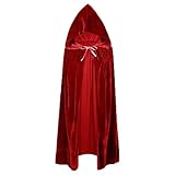 Roter Umhang Mit Kapuze, 150cm Länge, Für Halloween Kostüm, Rollenspiel Und Thematische Partys, Bequemes Design Für Erwachsene Und Kinder