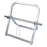 Hosrivae Drahtgitterspender für Kabeltrommeln bis 30 cm, einachsiger Metallspulenhalter für Kabel, Seile, Paracords, kompakter 41 x 33 cm, silberfarbener Draht-Management-Ständer