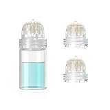Derma Stamp Hydra Needle 20 Microneedling 0,5 mm, Microneedling Hydra Nadel Derma Roller mit 3 Auswechselbaren Derma-Stamp-Köpfen Anti Aging Beauty Essence Flasche Kosmetisches Microneedling Werkzeug