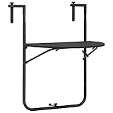 Homvdxl Terrassen-Hängetisch, Balkon-Klapptisch, verstellbarer schwimmender Geländertisch für Bar, Terrasse, Veranda, Deck, Geländer, Gartenbaluster, Fenster (braun)