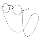 Dimeho Brillenband Bunt Perlen, Bunte Armbänder Brillenkette Damen-Sonnenbrillen, Kristallperlen Brillenbandhalterkette für Damen Brillenbänder und Herren Brillenketten
