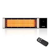 VEITO Nevada - Carbon-Heizstrahler - Infrarotwärme - Wand- oder Deckenmontage - elektrisch - wetterfest IP55 - Terrassenheizung mit Fernbedienung - 2500W