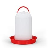 Hühnertränke 1,5, 3 oder 5 ltr. rot I Beheizbare Geflügeltränke für Hühner I Aufhängbarer Wasserspender I Automatische Wassertränke, Tränke, Hühnerzubehör I Geflügel Zubehör (Rot, 3 Liter)