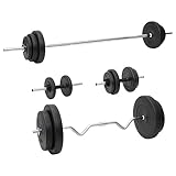 Langhantel und Kurzhantel mit Gewichten 90 kg, LAPOOH Hanteln Set, Kurzhanteln, Dumbbells, Hantelset, Kraftraining, Strength Training Equipment, Gewichte Set 3145030