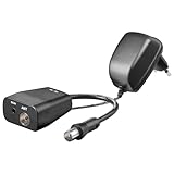 Goobay 67245 DC Einspeiseweiche für DVBT Antennen aktiv / Spannungseinspeise Adapter mit Netzteil / Koaxial Buchse für Zimmerantenne HDTV / 5 V Ausgang / Schwarz