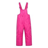 Mädchen Jungen Kinder Skihose wasserdichte Atmungsaktiv mit Verstellbaren Trägern Schneehose (Rose, 98-104)