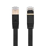CFTGIW Cat7 RJ45 600MHz Patch Abgeschirmtes LAN -Kabel Flach Ethernet Kabel 15m 4 Abgeschirmtes RJ45 LAN - Cat7 Flach Ethernet Patch (5M / 16,4Ft)