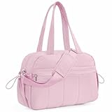 Outplea 20L Klein Sporttasche mit Nassfach, Puffer Taschen Reisetasche Damen Mädchen, Handtasche Yogatasche Saunatasche für Fitness Schwimmen Arbeit, Rosa