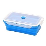 Yooghuge Große Rechteckige Lunchbox Aus Silikon Faltbare Bento Box Zusammenklappbare Lebensmittelbehälter Schüssel 1780 Ml/2450 Ml Für Geschirr Bento Box Für Erwachsene Große Behälter Aus Silikon