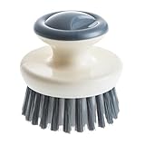 Mikikit Spülbürste mit Griff Kleine Kunststoff Bürste Mittlere Borsten für Fettentfernung Küchenreinigung Geschirr Pfannen Töpfe Herdplatten Badezimmer