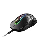 Mountain PC Gaming Maus mit Kabel “Makalu 67” - Ergonomische RGB Maus - Light Gaming Mouse mit PixArt PAW3370 Sensor - Pc Maus mit Kabel - Material PTFE - Computer Maus (Schwarz)