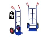 PROREGAL Sackkarre Odin | 200kg | Vollgummireifen | HxBxT 115x54x44cm | PU Bereifung | Stahlrahmen | Blau | Transportkarre Staplerkarre klappbar