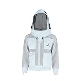Imkerjacke Premium mit Atmungsnetz und Fechtschleier für Bienen Wespen Insekten Imkerei Stichschutz, XL · weiß