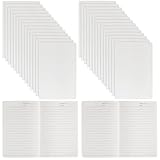 AmazingSpark 24 Stück A5 Kraftpapier-Notizbücher, weißes Kraftpapier, liniert, Tagebuch, Großpackung, 21,6 x 14 cm, weicher Einband, Tagebuch, 60 Seiten, Notizblock für Reisen, Studenten, Schule