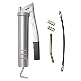 Trintion Einhand Fettpresse 400ML Fettpresse mit Hochdruckschläuche Presse Hebelfettpresse Pistolengriff Fettpresse für Fettpresse