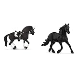 SCHLEICH Horse Club 42457 4-TLG Turnier Reithengst Spielset & 13975 Friese Hengst, ab 5 Jahren, Horse Club - Spielfigur, 5 x 16 x 11 cm