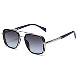 Doppelbrücken für Damen, Luxus-Sonnenbrille, Retro-Farbverlauf, UV400, Punk, Outdoor-Sonnenbrille, Silbergrau, Blau, One 2026