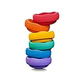 Stapelstein® – Rainbow I Balanciersteine für Kinder I 6 Farbenfrohes Motorikspielzeug – Für drinnen & draußen – Bewegungsspiel – Stapelspiel ab 1 Jahr