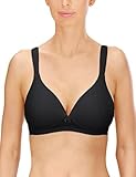 Naturana® BH Damen ohne Bügel [Cup A-D] I 100% Gepolsterte Träger I BH ohne Bügel mit nahtlosen Cups I Damen BH mit Unterbrustband 95 Schwarz C