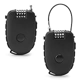 2PCS Kabelschloss Zahlenschloss 72CM Skischloss Mit Zahlencode Rollerschloss Fahrradschloss Klein Seilschloss Helmschloss Motorrad Kinderwagenschloss, Schloss Für Roller Kinderwagen Scooter Snowboard