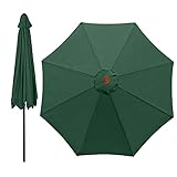 300cm Sonnenschirm Ersatzbezug 8 Rippen Wasserdicht UV-Schutz Regenschirm Baldachin Abdeckung Ersatz für Sonnenschirm, Outdoor Markt Tisch Schirm Baldachin Ersatz Stoff, Kein Schirmständer (Grün)