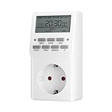 HBN Digitale Zeitschaltuhr Timer Steckdose mit 20 Schaltprogramme Wochenzeitschaltuhr für Innen, Countdown, Zufallsfunktion, Sommerzeitschaltung, 16A / 3680W