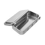 VALICLUD Edelstahl Chirurgisches Instrumententray mit Deckel und Loch Dickwandige Medizinische Desinfektionsschale Perforierte und Geschlossene Sterilisationsplatte Instrumente Klinische