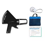 Slim Guide Caliper Körperfettzange Kit, BMI-Maßband, Transporttasche (Schwarz)