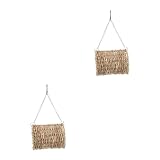 VICASKY 2 Stück Hamster Hängematte aus Natürlichem Stroh Leichter Langlebiger Hängesessel und Tunnel zum Aufhängen Komfortabler Schlafplatz für Zwerghamster und Kleine Kleintiere und