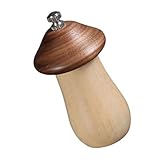 ULTECHNOVO Handliche Manuelle Pfeffermühle aus Stabilem Holz Langlebig und Bruchsicher Praktischer Pfeffer und Salzstreuer im Portablen Pilzdesign für Küche und Tischgebrauch