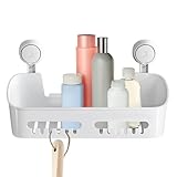 Dusch-Caddyy-Halter – Dusch-Caddyy Saugnapf, abnehmbarer Badezimmer-Seifenhalter, Duschkorb, Aufbewahrungs-Organizer, Dusch-Organizer ohne Bohren, Duschregale für Innendusche