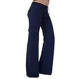 MJGkhiy Cargohose für Damen Y2k Casual Loose Straight Jogging Pants Bequeme Haremshose Frühling Harajuku Hose Hip Hop Sporthose Breite Jogginghose, Marine, L