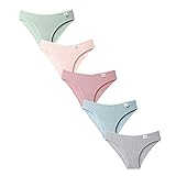 Cocila Damen Basic Slip Frauen 5 Stück Höschen Sexy Unterwäsche Bikini Tangas Große Größen (Pink, M) Baumwolle Unterhosen Wochenbett Brazilian Panties Seamless Slips Sport Formslip Bauchweg